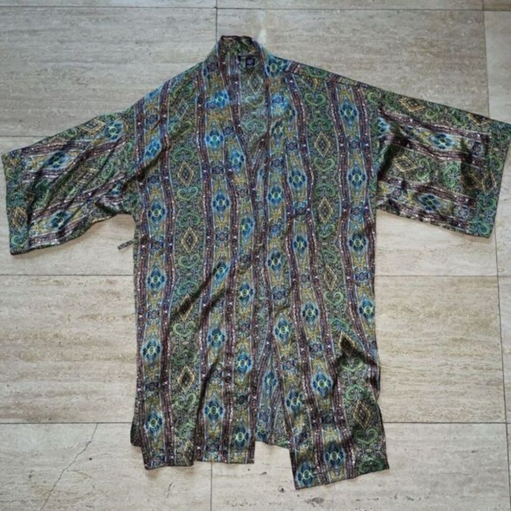 Victorias Secret Satin Kimono Robe Medium / Large Multicolor